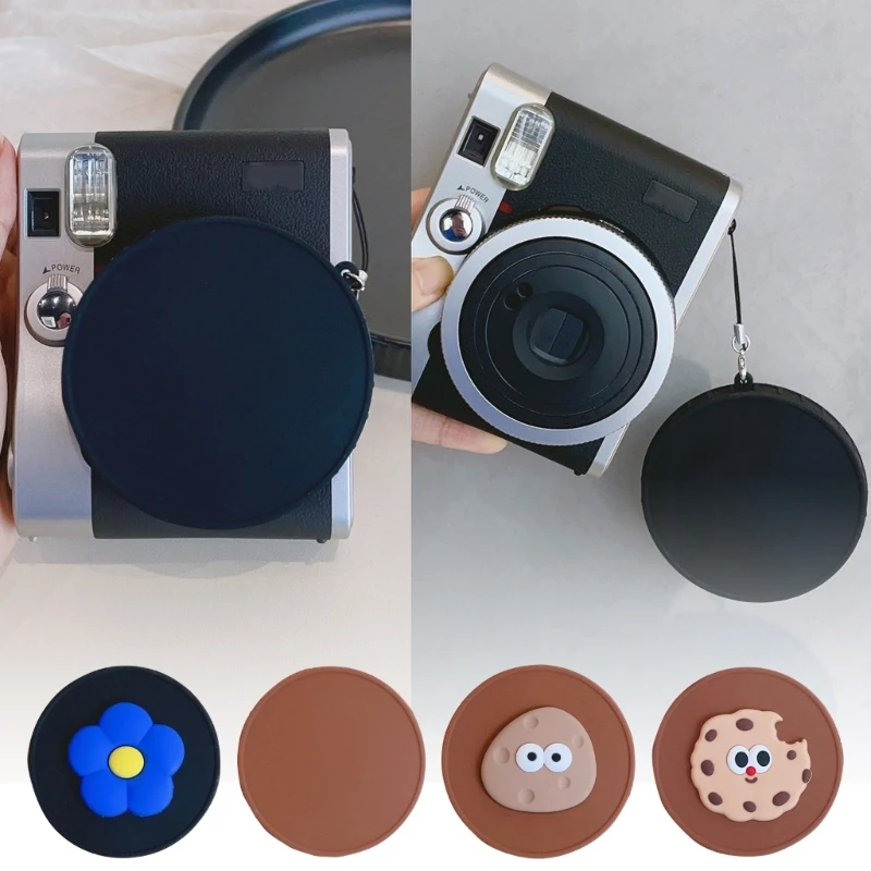 Симпатичные мультяшные крышки объектива, силиконовый чехол для 90, защита объектива камеры с удобной веревкой для переноски, для