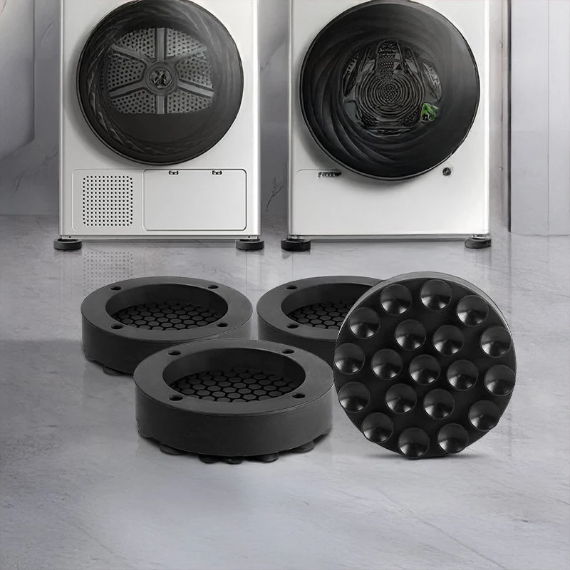 4PCS Washing Machine Universal Shock‑Absorbing Foot Pad Silicone Anti‑Slip Mat Heightening Foot Pads Dryer Furniture Stand