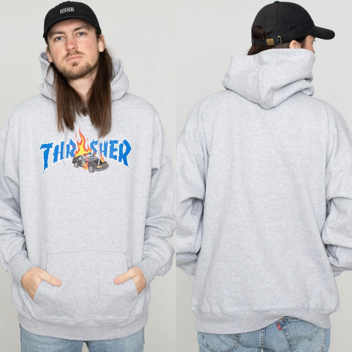 Heiße Thra Hoodies Skateboard-Kollektion Sweatshirt mit Grafikdruck Hochwertiger Luxus Unisex-Stil für Männer und Frauen – Detail 4