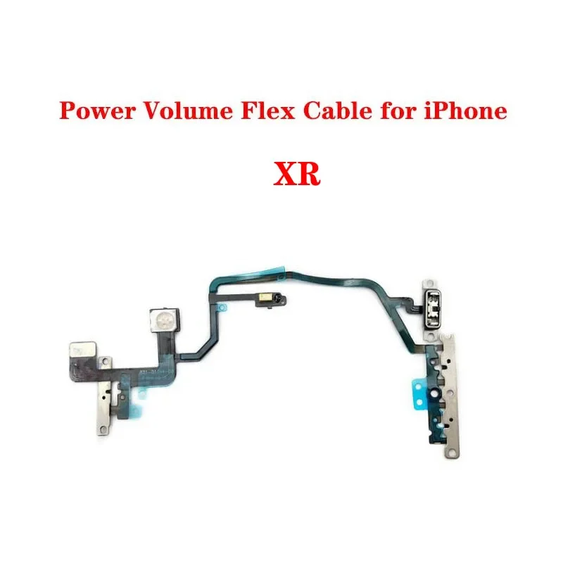 10PCs power volume button key switch flex cable with metal material for iPhone X replacement parts