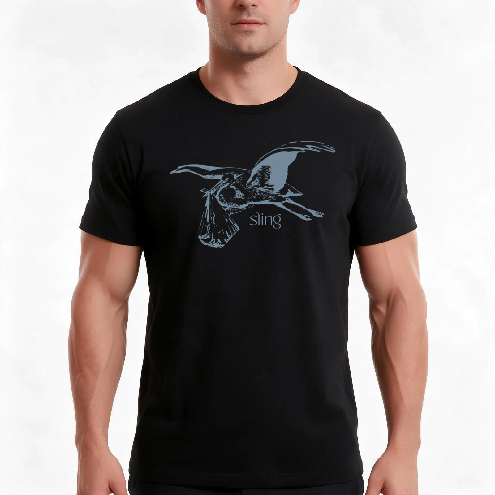 Sling Clairo Stork T-Shirt, Summer Casual Cotton Tee, Oversized Streetwear Tops, Vintage Graphic Print, Loose Fit Short Sleeve