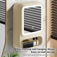 Bathroom Cabinet Wall Mount Wall Mount Mirror Cabinet For Bathroom Storage Organizer With LED Lights Magnetic Door Tissue