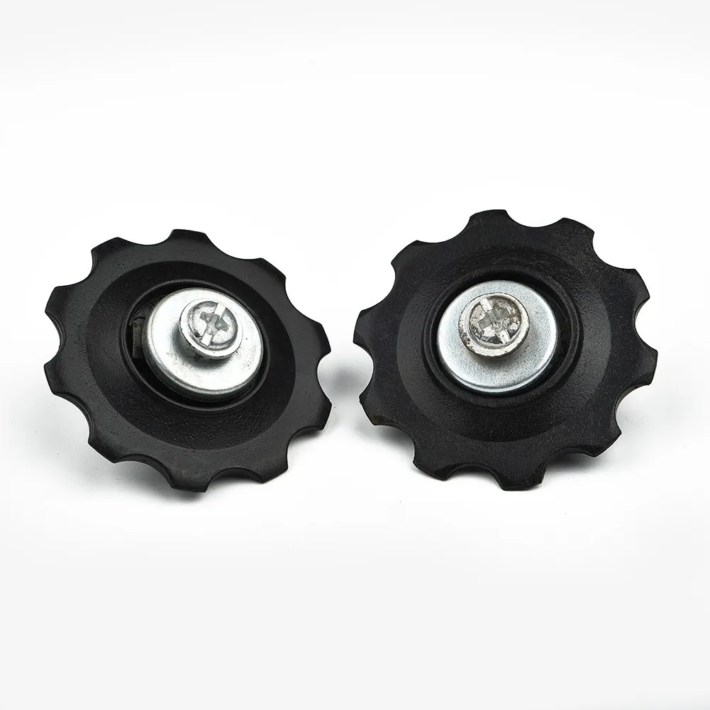 2pcs 10T Bike Rear Derailleur Pulley Set Bicycle Wide And Narrow Tooth Guide Wheels Support 6-7 Speed Plastic Accessory