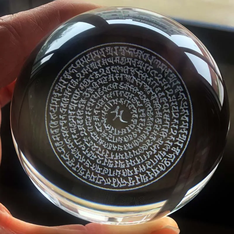 Wholesale Buddhist supply Asia HOME Altar shop bring wealth money good luck Yubaotuoroni Mantra 3D Crystal ball buddha talisman
