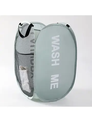 Wide Opening Portable Mesh Pop up Laundry Hamper - Breathable Collapsible Space-Saving Laundry Basket for Dorm Travel Bathroom