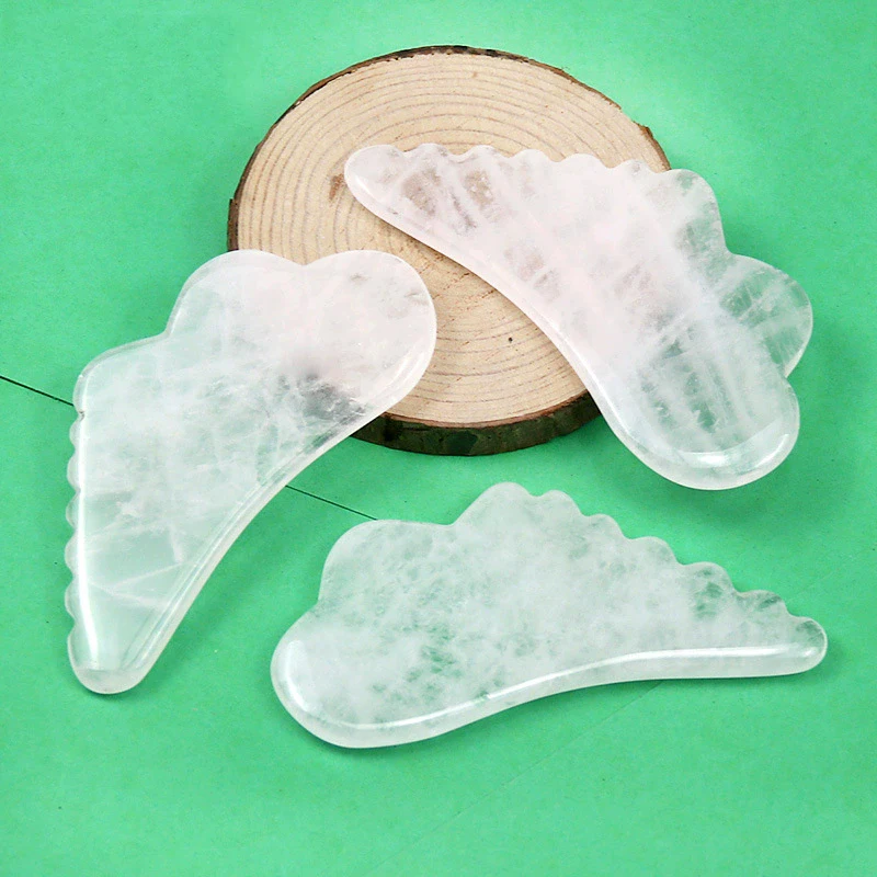 

White Crystal Gua Sha Board Natural Jade Facial Body Massage Tool for Skin Rejuvenation Wrinkle Reduction Relaxation Body Use