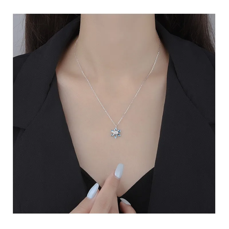 

Изысканное колье-снежинка с цирконом, персонализированная креативная цепочка на ключицу в стиле ретро