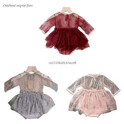 Baby Photo Props Costume Tulle Lace Dress & Panties Infant Monthly Photo Props Dropship