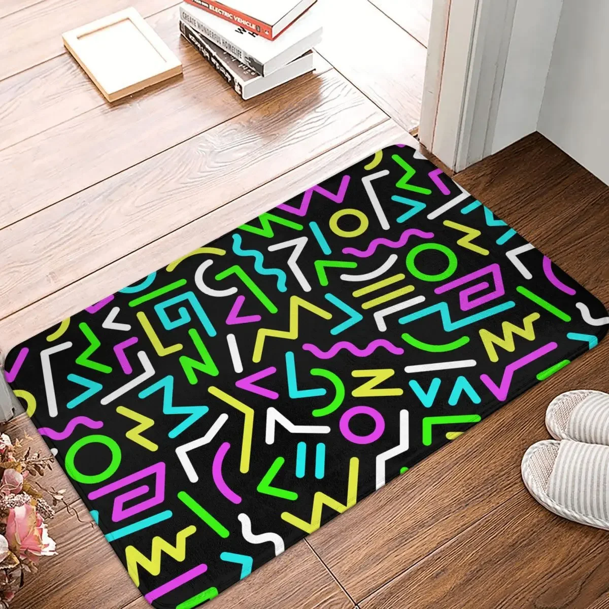 Anti-Slip Rug Doormat Living Room Mat Abstract Geometric Pattern Fashion Balcony Carpet Welcome Decorative