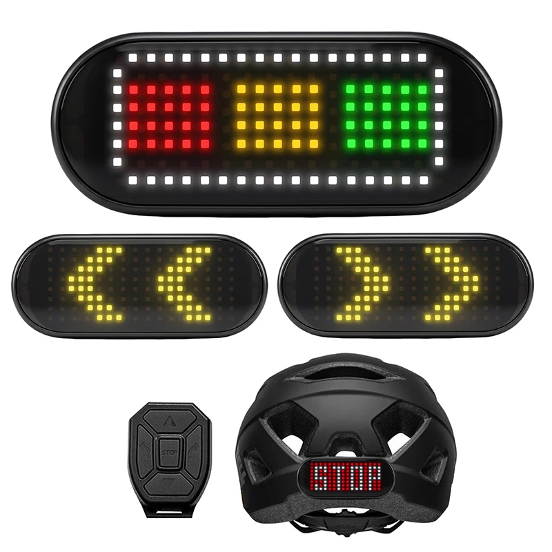 Motorcycle Helmet Warning Light Night Riding DIY Display Helmet Programmable Bike Taillight LED Screen Display