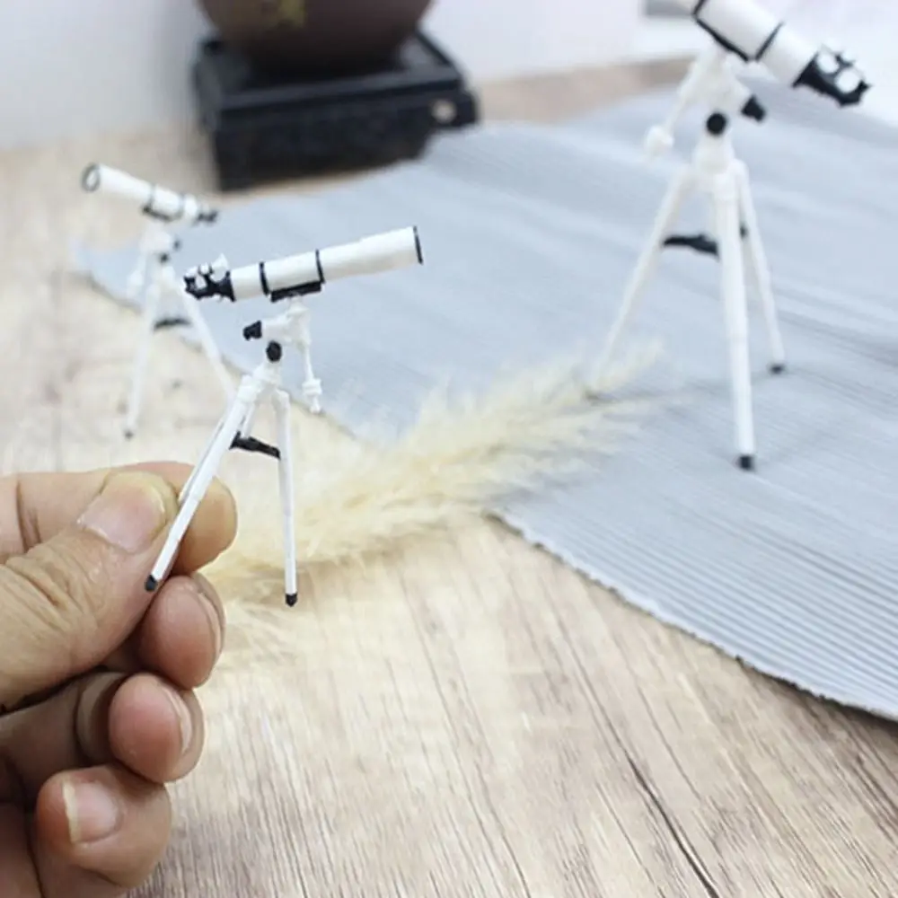1:12 Astronomical Telescope Model PLA White Doll Miniature Telescope Mini Version Telescope Dollhouse Miniature Toys