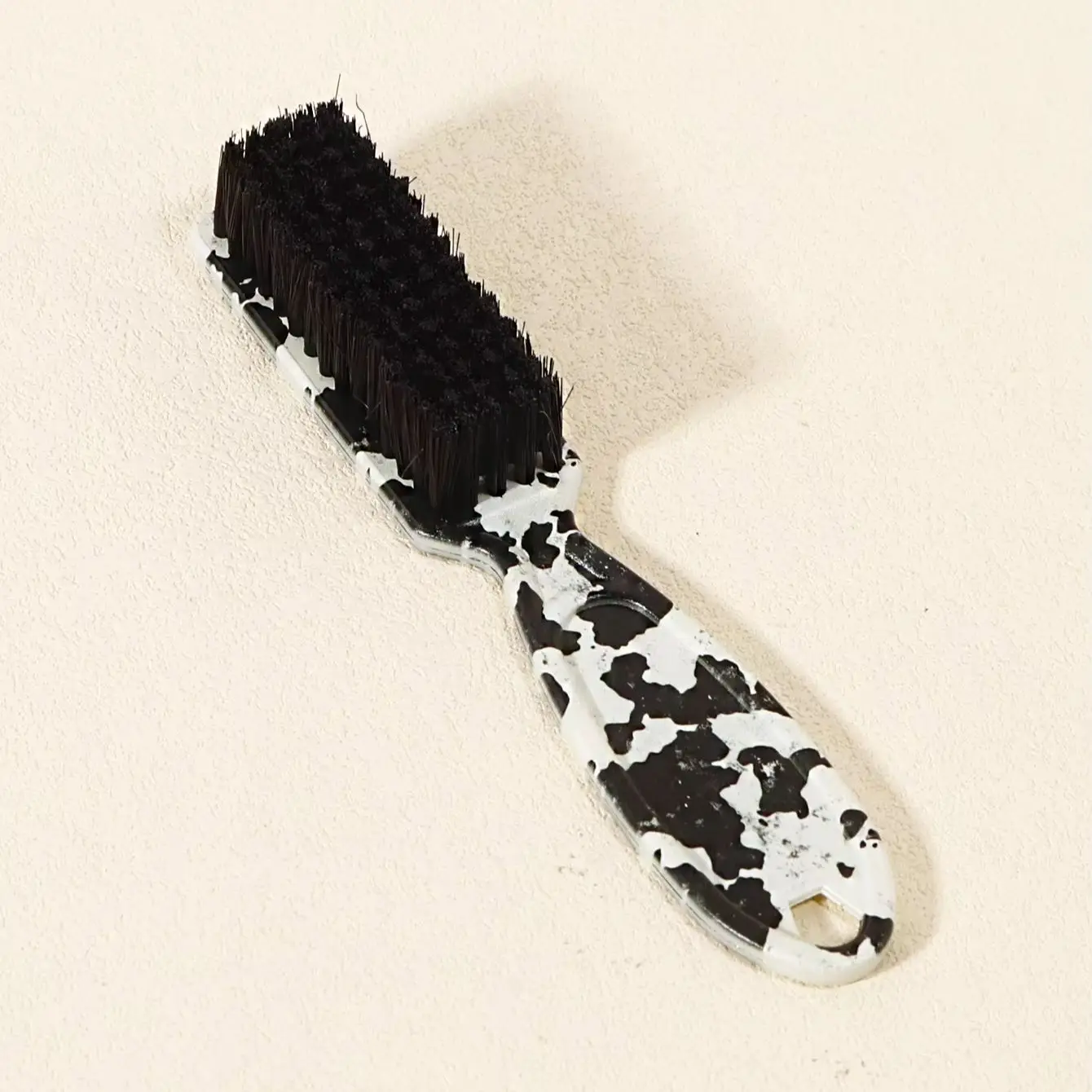 Hair Styling Edge Brush with Cow Print Design