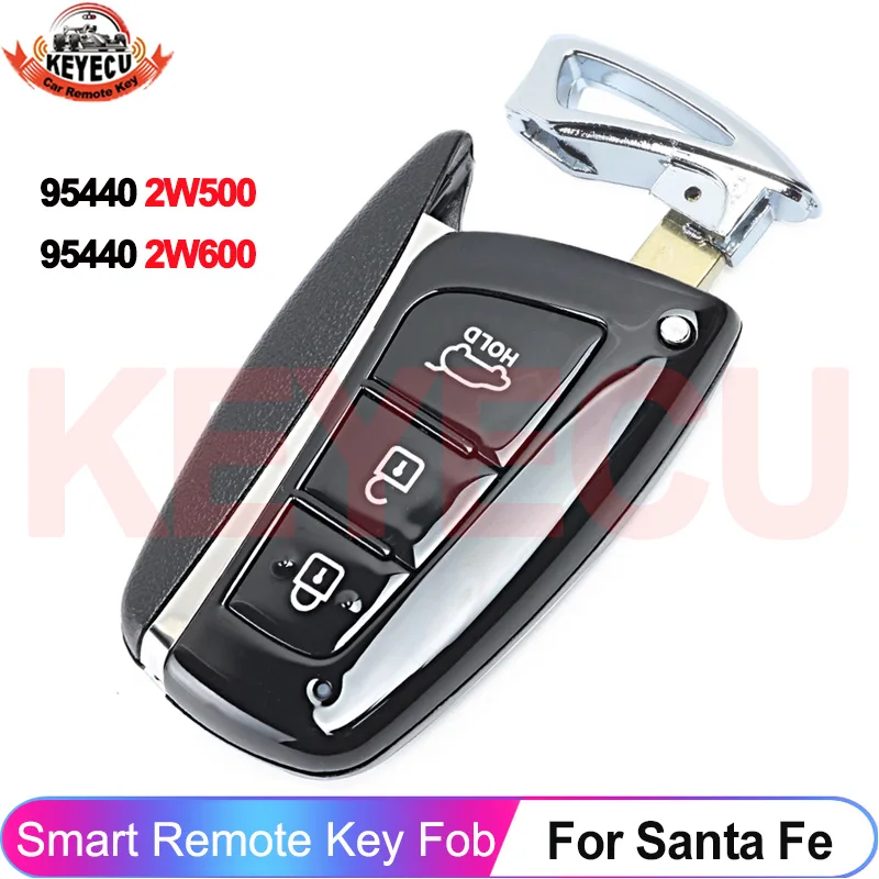 

KEYECU 433 МГц ID46 чип 95440 2W500 2W600 Smart для Hyundai Santa Fe 2012 2013 2014 2015 2016 2017 2018 ix45 автомобильный ключ дистанционный брелок