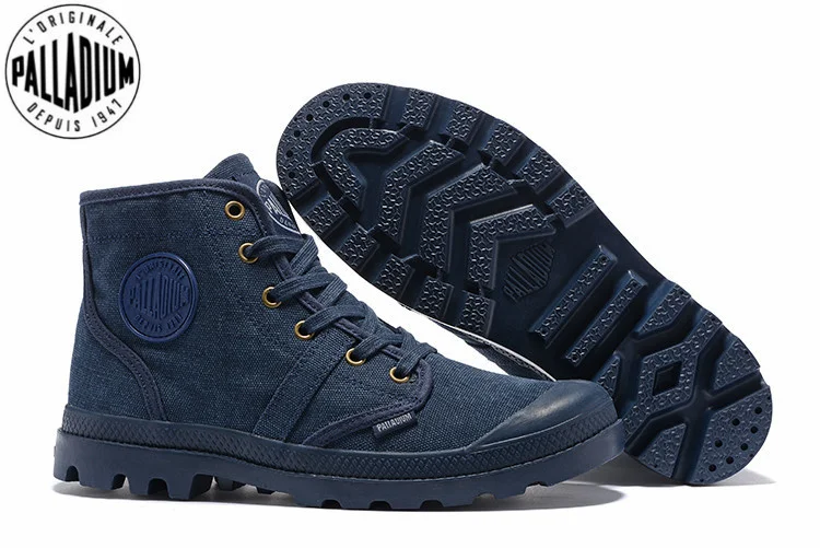 

PALLADIUM Pampa Hi 52352 Cowboy blue Sneakers Comfortable High Quality Ankle Boots Lace Up Canvas Men Casual Shoes Size 39-45