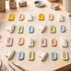 Grass Leaf Clay Stamps Embosser Seal Creative Polymer Clay Cutter Jewelry Pottery Ceramic Crafts Diy Earring Making Supply Tool