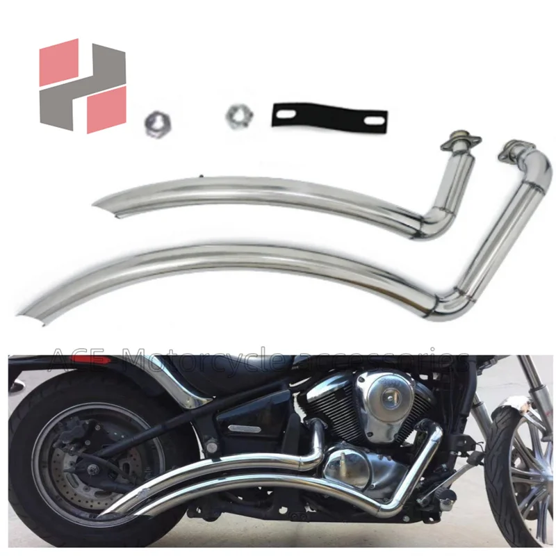 For Kawasaki Vulcan 900 S EN900 VN900 S900 All Years Motorcycle Exhaust Pipe Aerofluxus Vent Pipe With Muffler Silencer Baffles