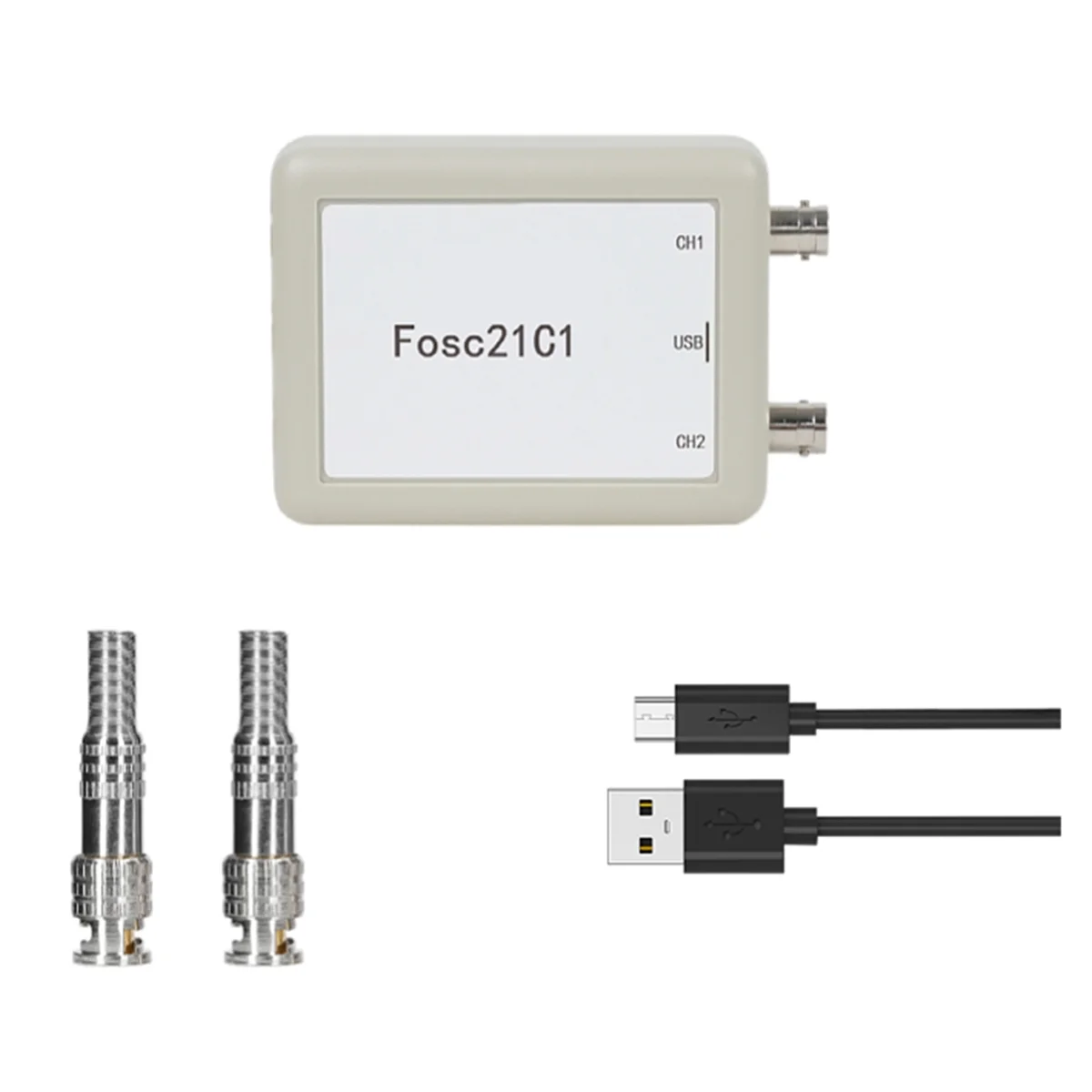 Fosc21C1 2-Channel USB PC Oscilloscope 1Mhz Sampling Rate Portable Oscilloscope MCU Development