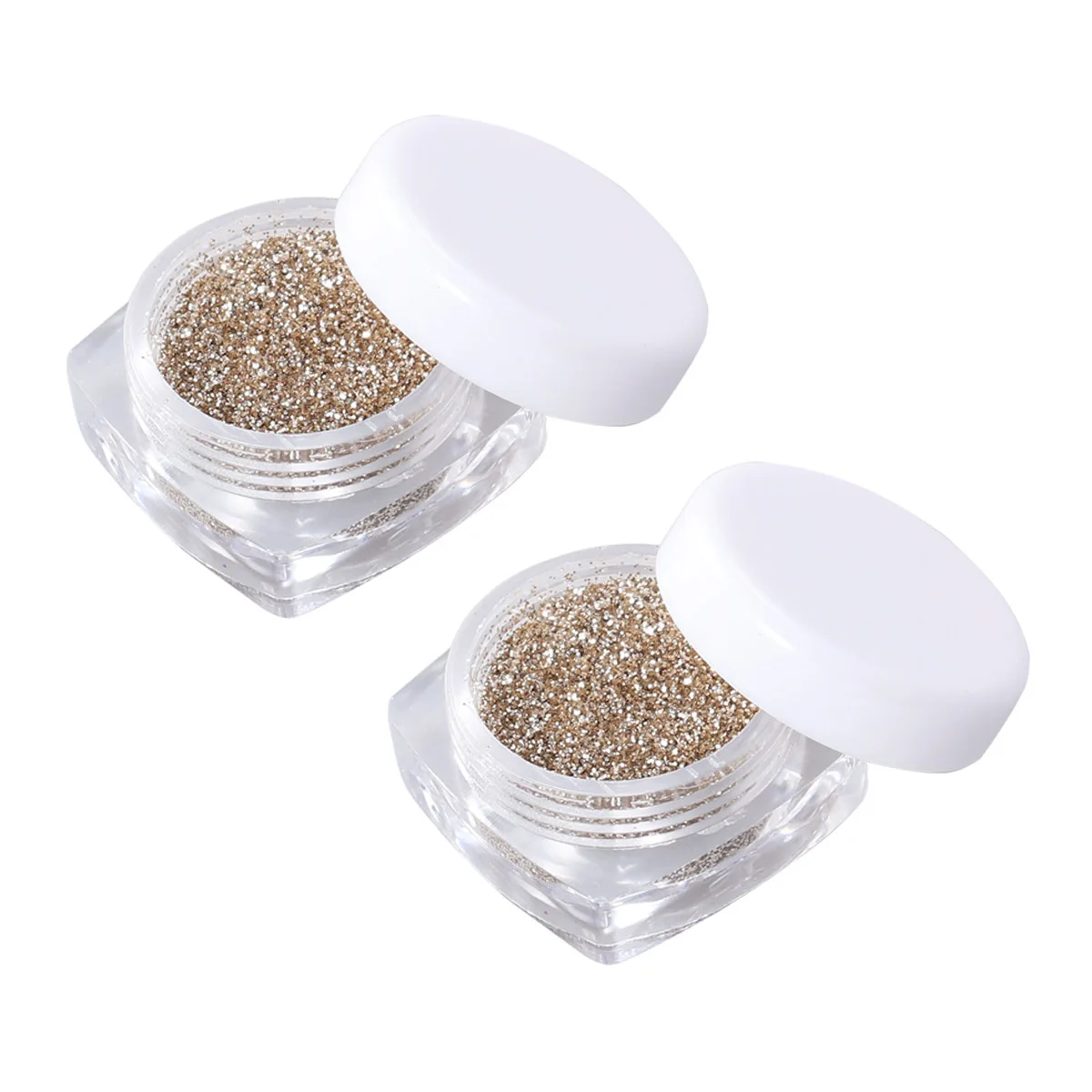 

2Pcs Highlighter Glitter Eyeshadow Set Long-Lasting Silky Shine Makeup Loose Pigment Party Kit Glitter Eyeshadow