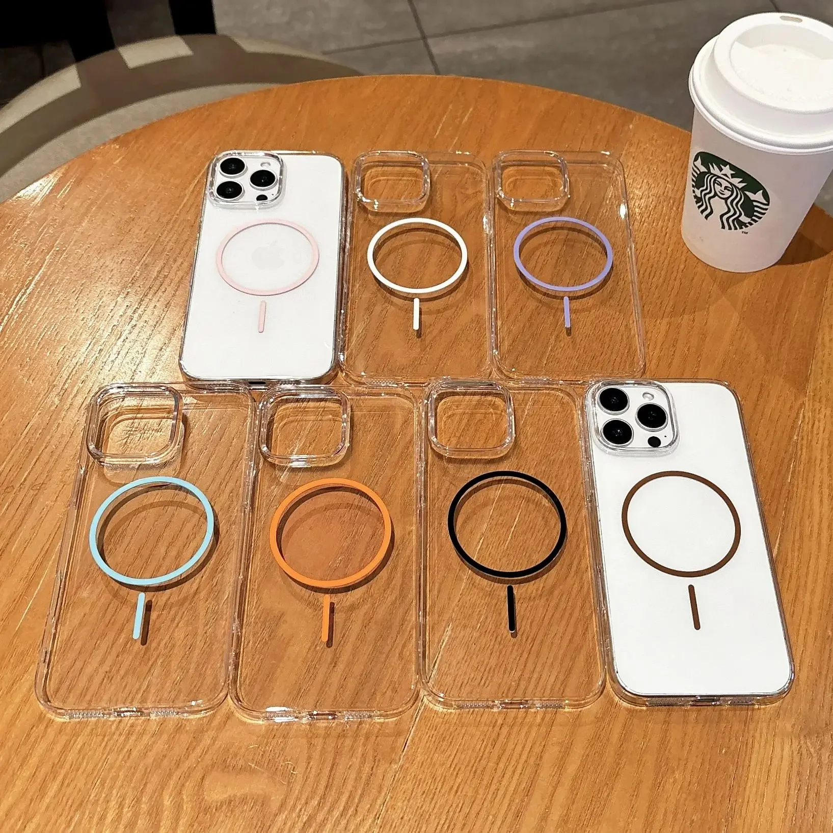 حافظة هاتف شفافة ورقيقة للغاية لهاتف Magsafe لهاتف آيفون 16 15 14 Plus 13 12 Pro Max غطاء كريستال مغناطيسي للشحن اللاسلكي ﻿