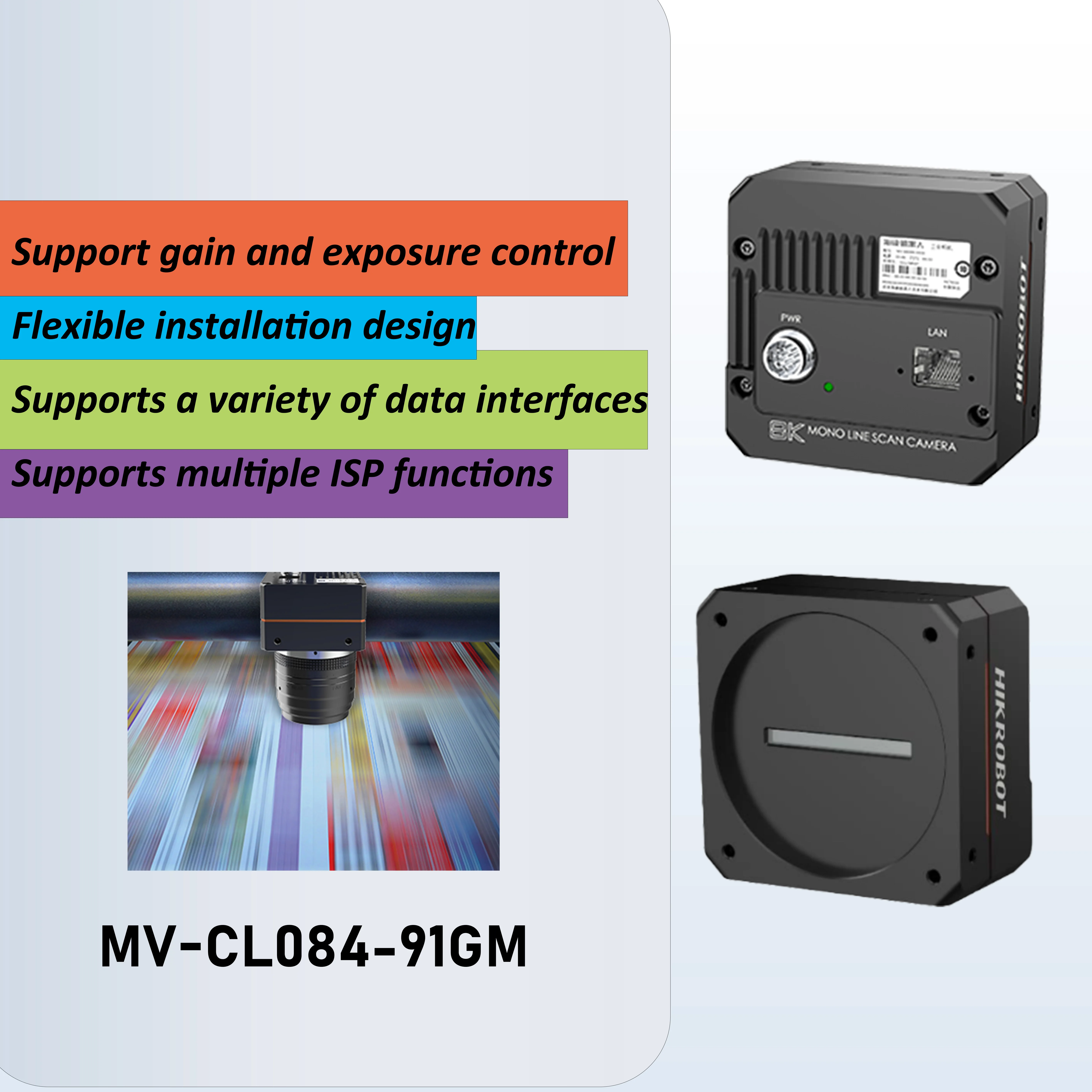 

MV-CL084-91GM HIKROBOT 8192P CMOS IP40 Machine Vision GigE Line Scan camera Industrial Camera