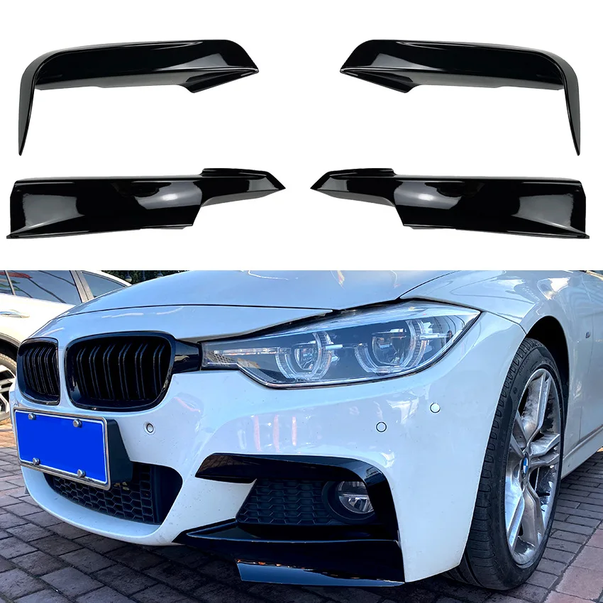 For BMW 3 Series F30 F31 M Pack Fog Light Front Wind Knife Corner Turbulence Diffuser Lip Body Kit 2013-2019