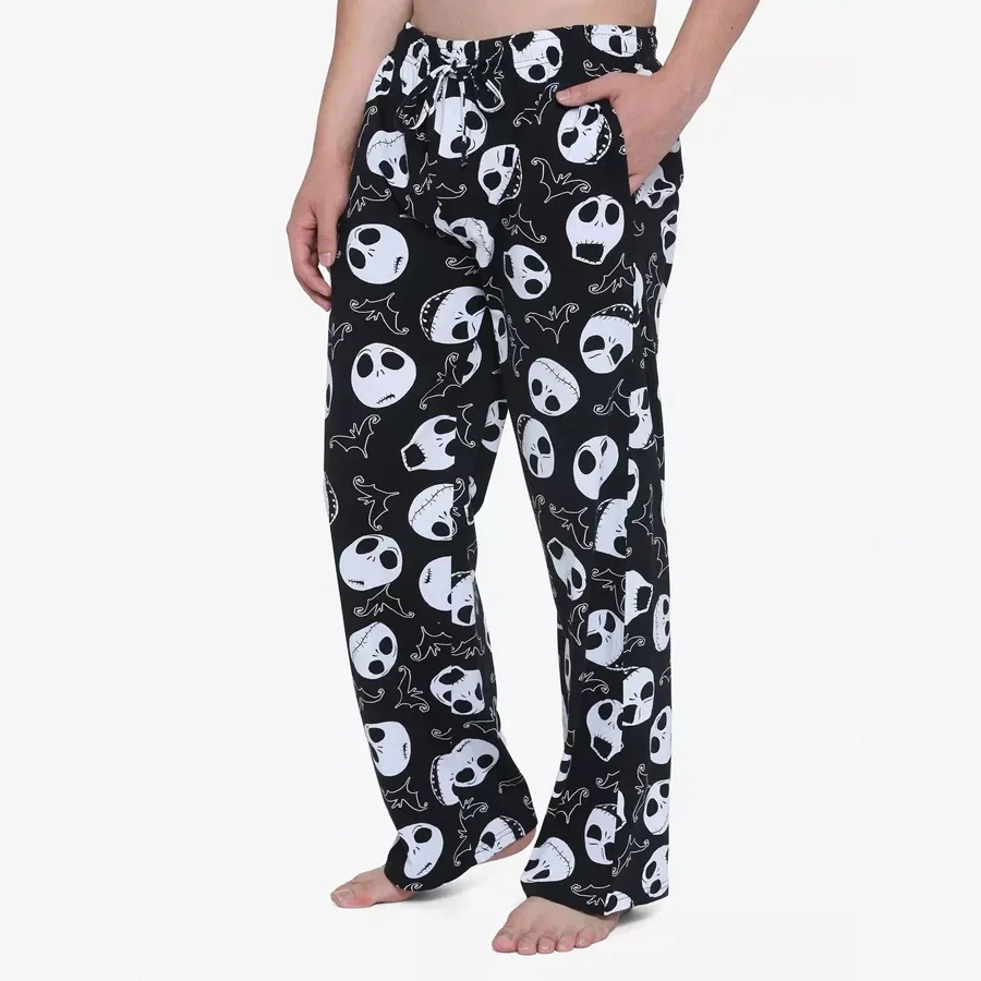 Disney Nightmare Before Christmas Jack Allover Stampa Pantaloni da salotto per bambini adulti Pantaloni estivi comodi e leggeri ad asciugatura rapida a gamba larga