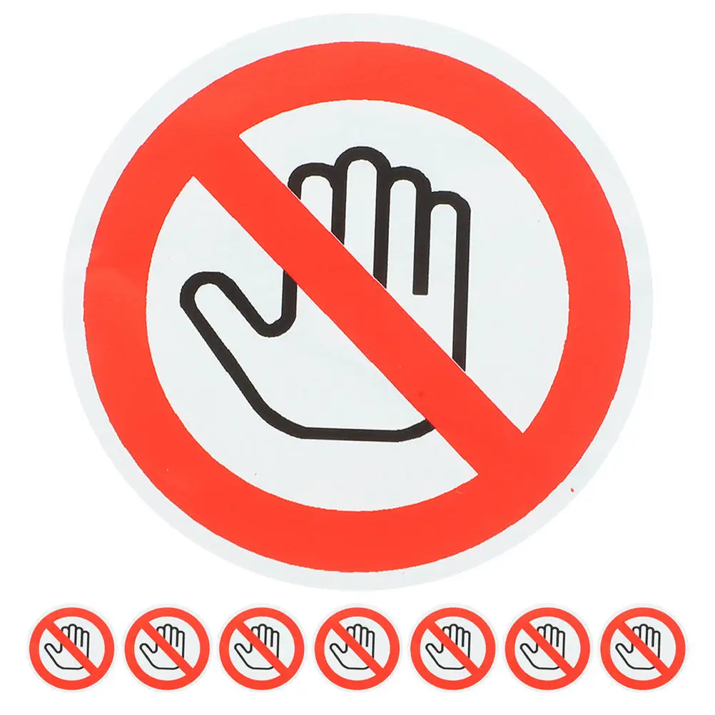 

8Pcs Safety Warning Sign Stickers Prohibited Do Not Touch Labels Self-Adhesive Removable Decals for Industrial Warehouses