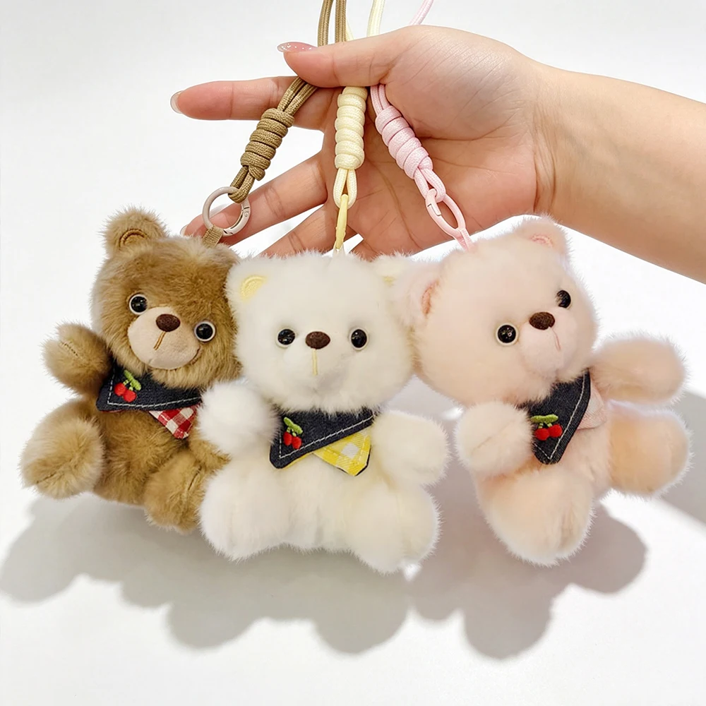 Cartoon Plush Teddy Bear Doll Keychain Backpack Charm Pendant Fashion Couple Gift Toy For Teen Girls Women view 2
