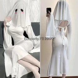 Anime Sexy Ghost Girl Costume for Women Ghost Princess Holiday Cross Dress Lovely Ghost Bride Cosplay Tight Fishtail Dresses
