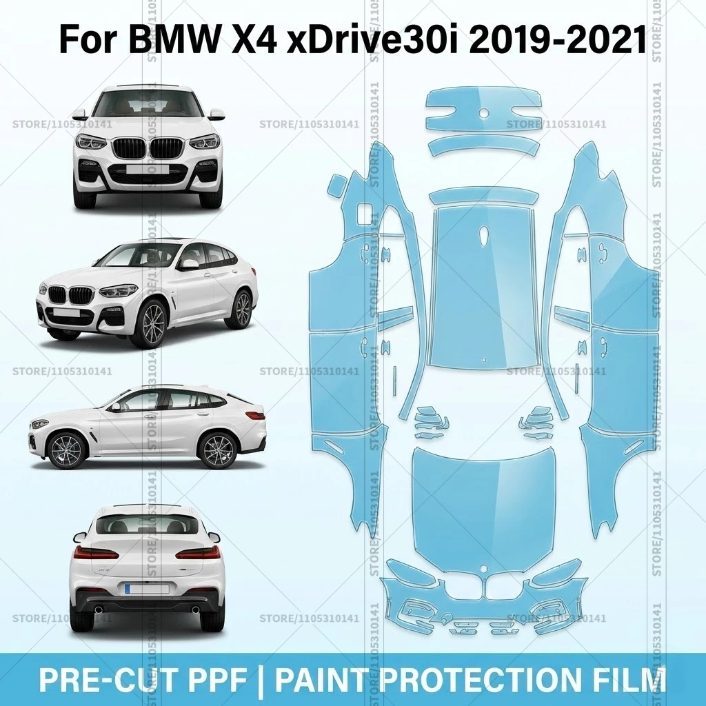 

Pre-Cut Paint Protection Film PPF Transparent Car Film Professional Automotive PPF Full Vehicle For BMW X4 xDrive30i 2019-2021