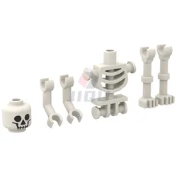 MOC-Skeleton Skull Building Blocks, Action Figures, Acessórios, Peças, Montado, Bricks Toys, 3626cpb0001, 60115, 93061, 23769, Branco