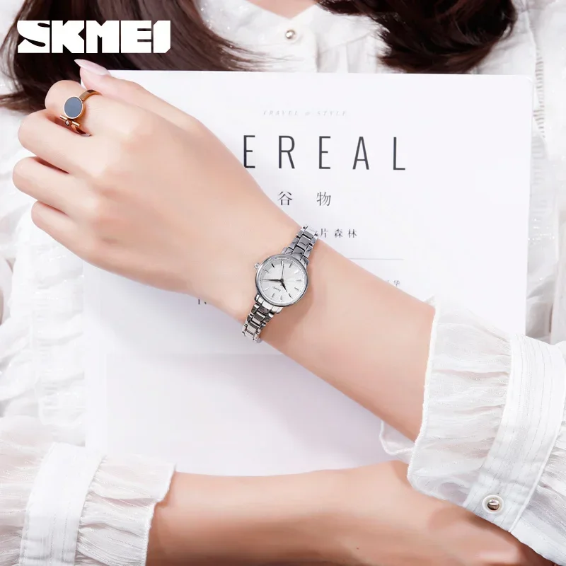 SKMEI 1410 Wrist Waterproof Stainless Steel Women Watches Luxury Montre Femme Quartz Watch Women Fashion Ladies Watches