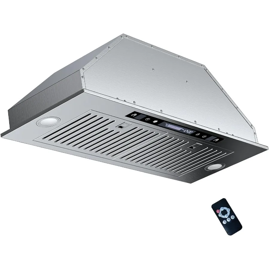36inch Built-in Range Hood Kitchen Hood Insert with 900CFM 4 Speed Gesture Sensing Remote Control Touch Interface Delay Off Tim