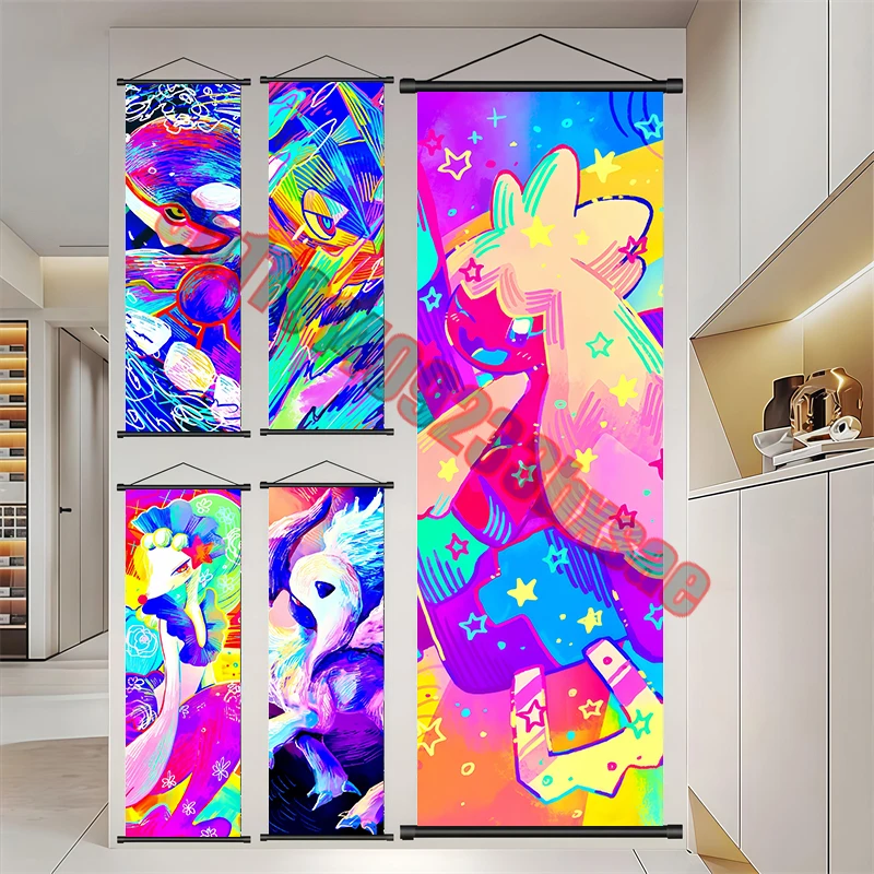 

Classic Cartoon Anime Pokemon High Quality Cool Art Scroll Painting Suitable for Living Room Wall Decoration Children's Gifts