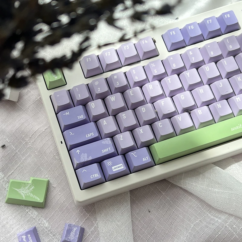 

144 Keys/set GMK Lavender Keycaps PBT Dye Subbed Key Caps Cherry Profile Keycap For Keychron Q2 K2 65% 75% Anne GH60 GK64 Poker