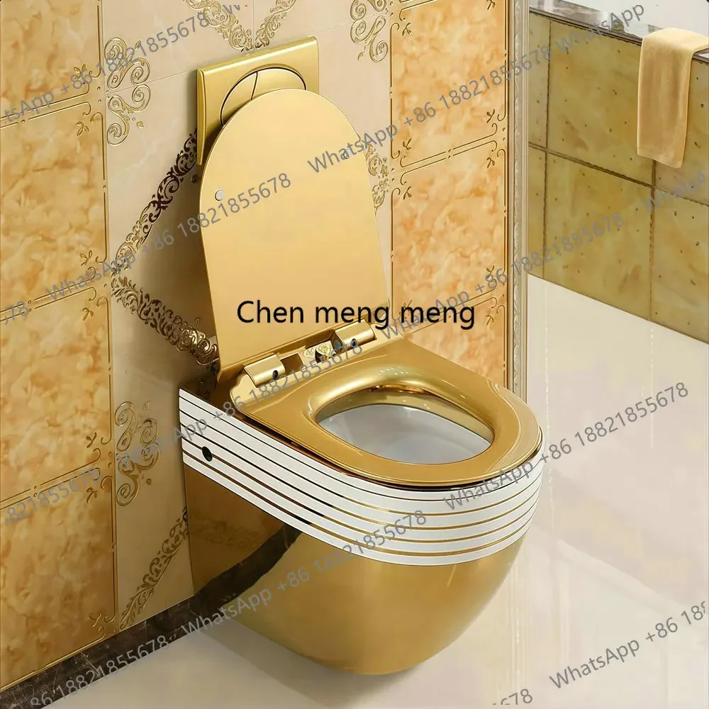 

Отличные скидки Золотая художественная настенная подвеска для унитаза, табурет для унитаза, кастрюля для унитаза, P-Trap, смыва для унитаза, гравитационная настенная подвеска для унитаза