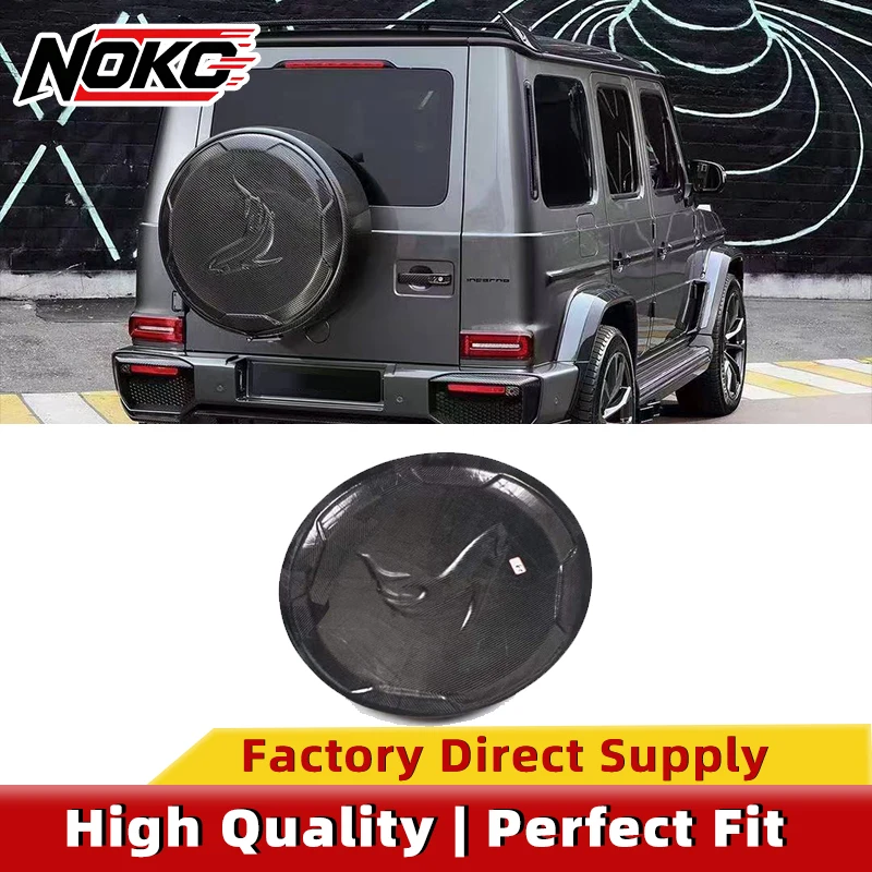 TopCar Style Dry Carbon Spare Tire Cover 1:1 OEM Fit for Mercedes G Wagon W464 W465 G63 Rear Wheel Cover Exterior Carbon