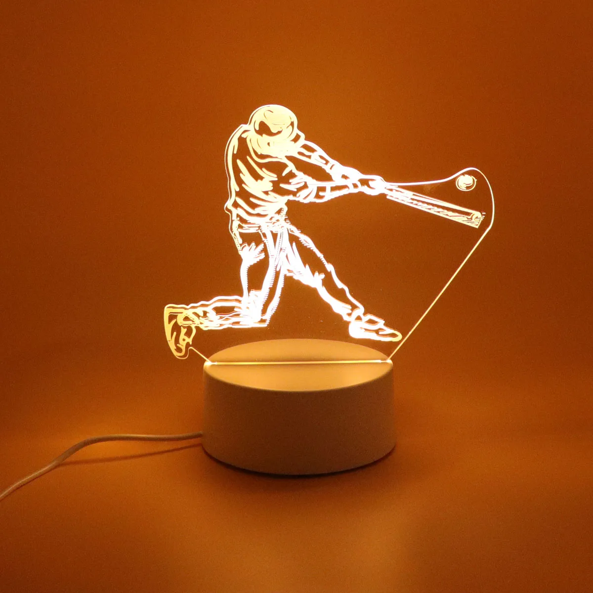 1pc  Baseball  3D Night Light, 3D Optical Illusion Lamp With Touch, 7-Color Changing Ambient Light For Bedroom