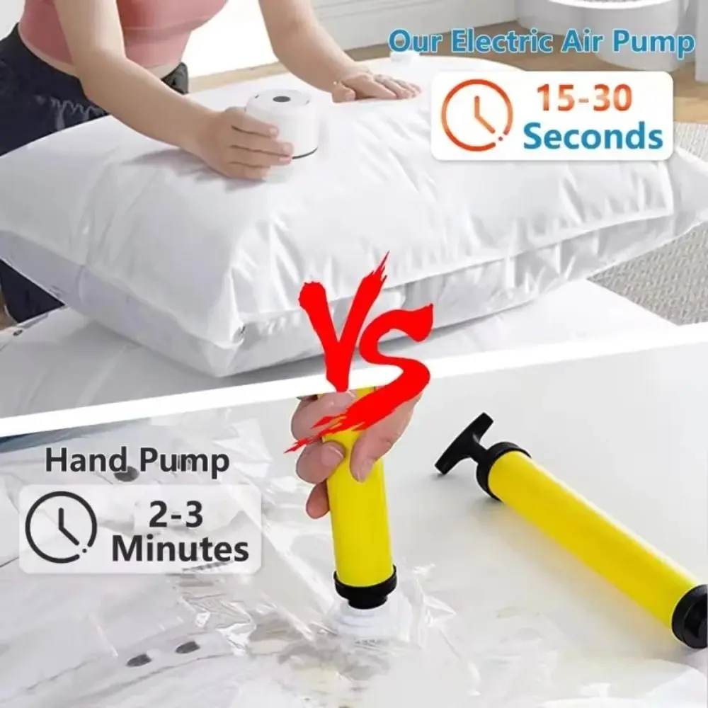 ABS Compressed Bag Electric Pump Inflatable Space Saving Mini Vacuum Sealer Machine Labor Saving Powerful Vacuum Bag Pump