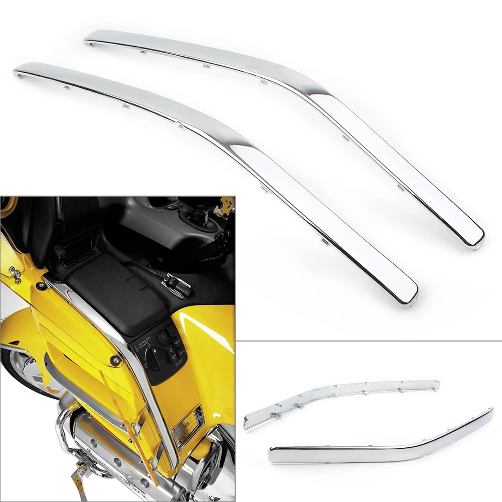 Chrome Motor Front Side Fairing Cowl Edge Molding Trim for Honda GL1800 2001 2002 2003 2004 2005 2006
