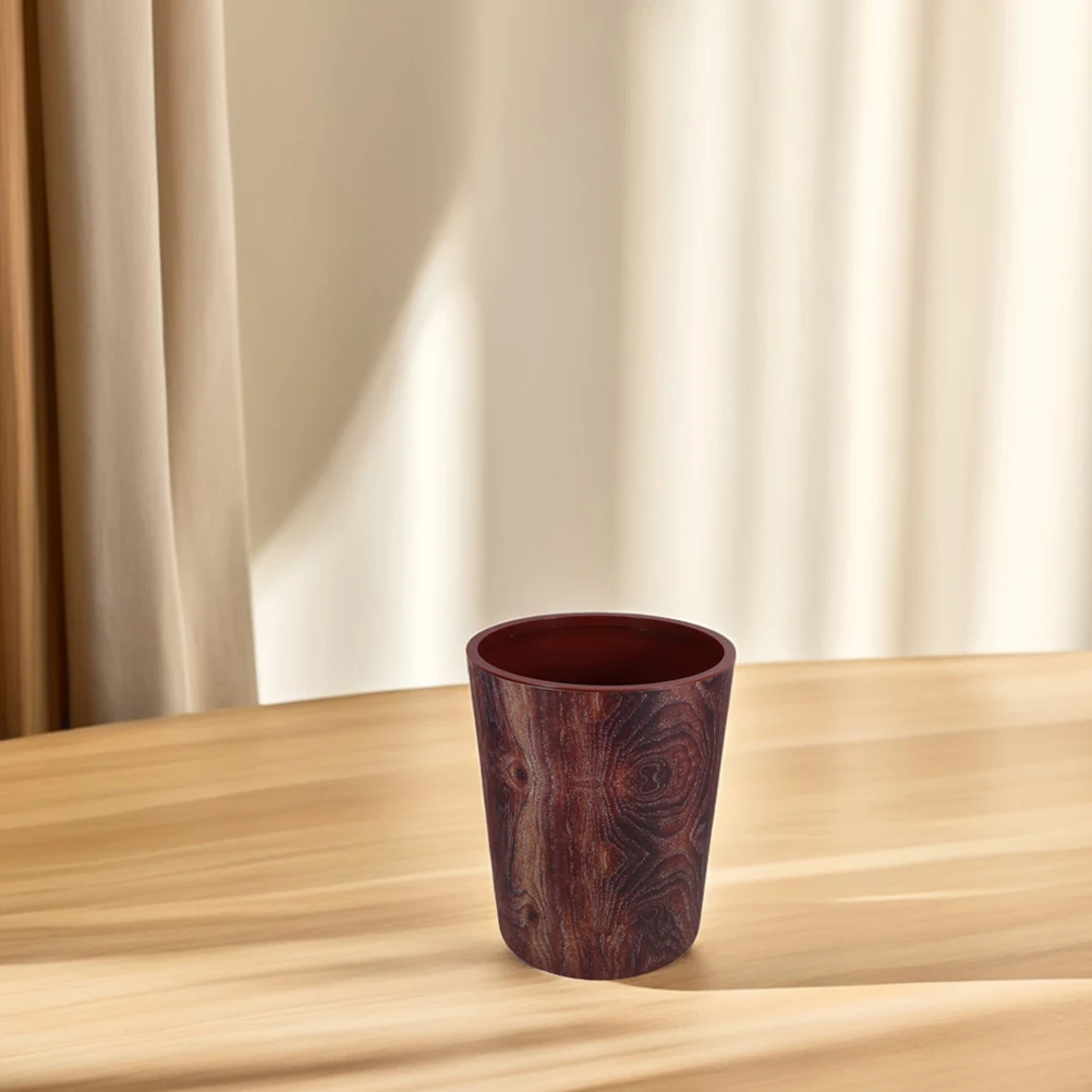 

Retro Wood Grain Trash Can Large Capacity Bathroom Bedroom Office Waste Bin PP Material Garbage Can Kitchen Living Room