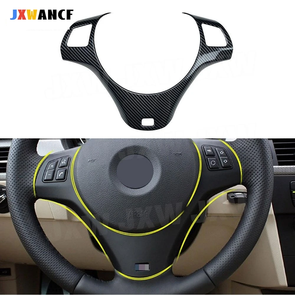 

JXWANCF ABS карбоновый вид накладка на руль автомобиля рамка наклейка украшение для BMW 3 серии E90 2005-2012 автомобили