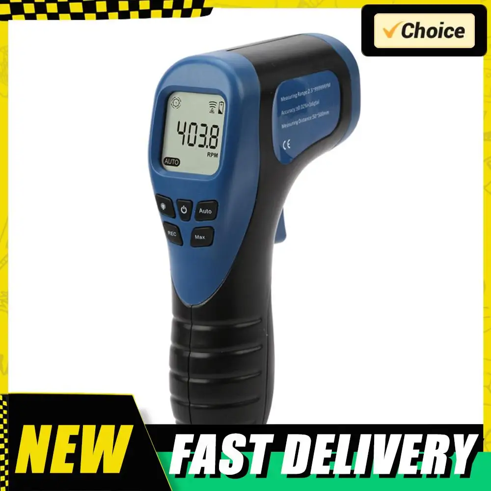 Handheld Digital Motor Lathe Speed Gauge 2.5RPM-99999RPM Non-Contact RPM Tach Speed Gauge Motor Speed Gauge Gun Diagnostic Tool