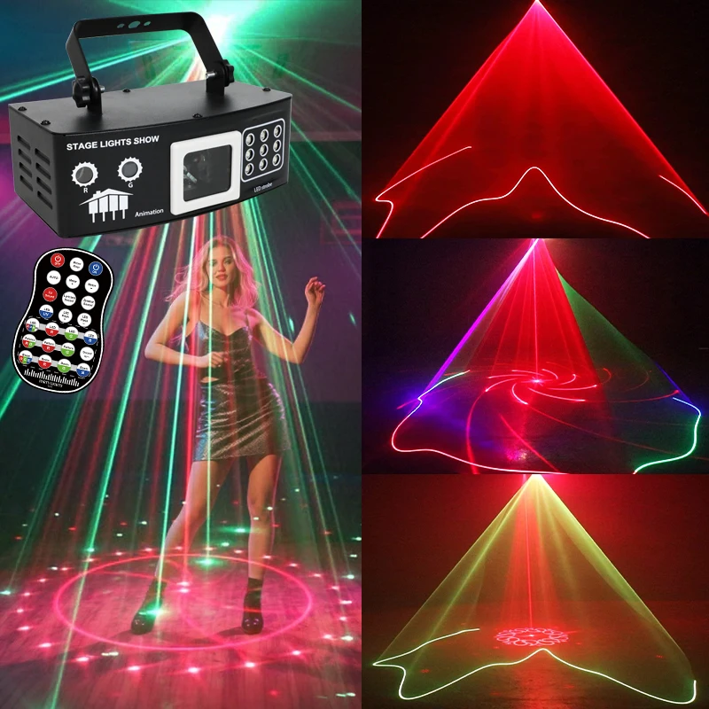 

YSH Factory Direct 4 in 1 Animated Stage Light Auto Run Disco Lights Sound Activated DJ Equipment for Bar Club Birthday Celebrat
