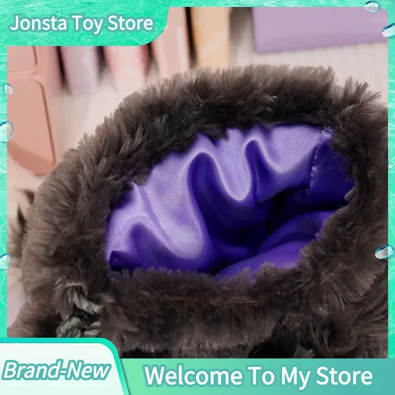 【In Stock】Lucifer Cat Portable Drawstring Pocket Plush Toy Doll Tokyo Disneyland Cartoon Anime Cinderella Cosmetic Storage Bags view 6