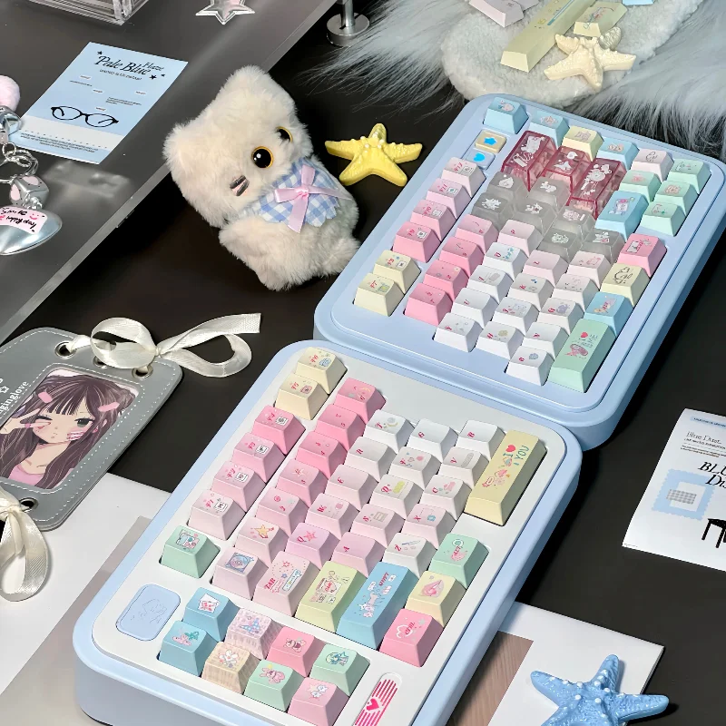 MAIMOOO Y2K Neon Keycaps Cherry PBT Dopamine Millennium Wind Heat Sublimation Morandi Color Keycaps