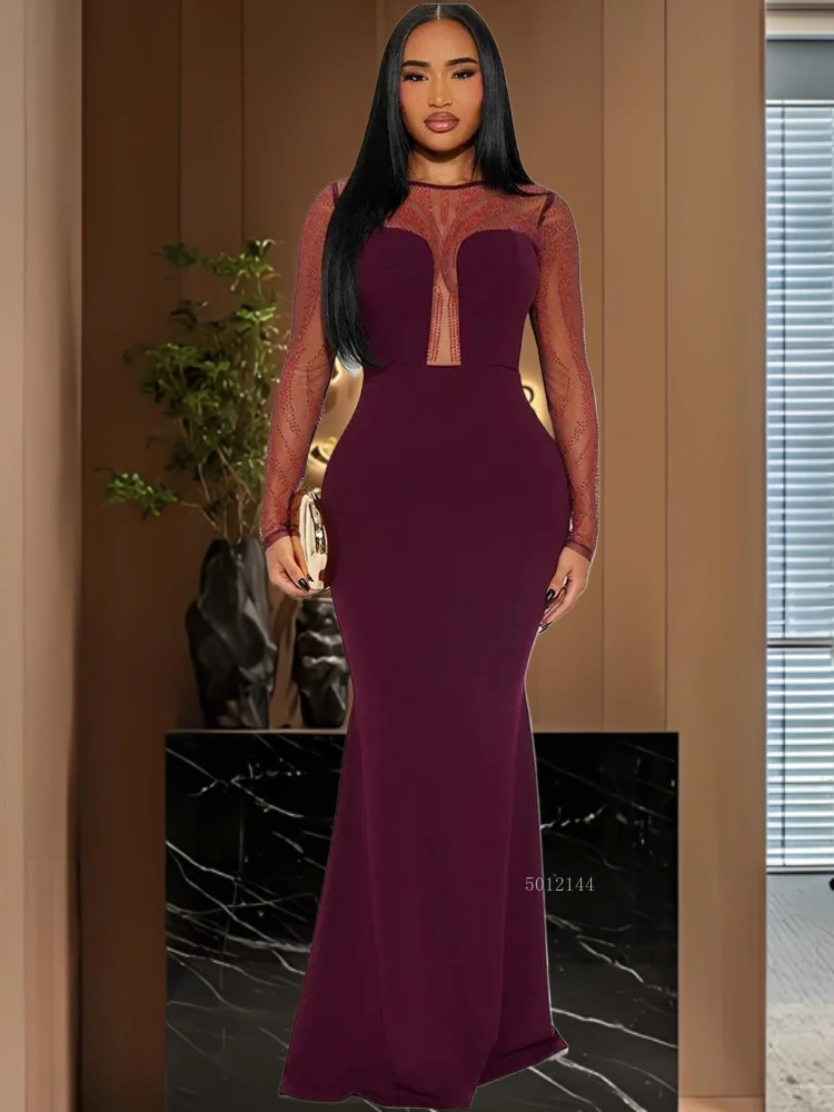 

2026 Spring Summer Long Sleeve Elegant Long Maxi Dress Women's Clothing Casual Party Work Evening Fashionable Pencil Dresses