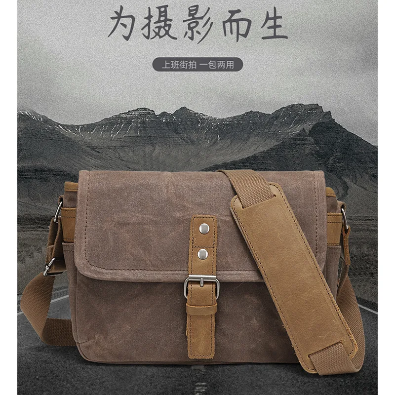

Vintage canvas single-shoulder camera photo bag cross-body bag man business man bag small body