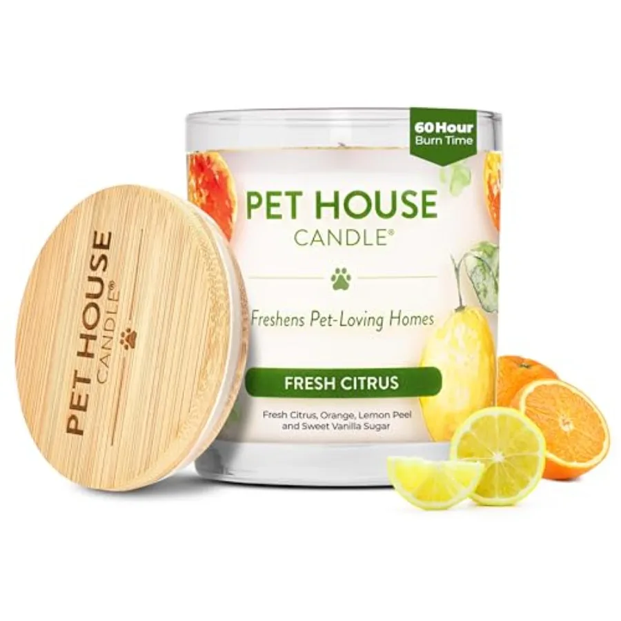 

Ароматическая свеча для дома с ароматом домашних животных на растительной/соевой основе – чистое горение, длительное горение, устранение запахов домашних животных