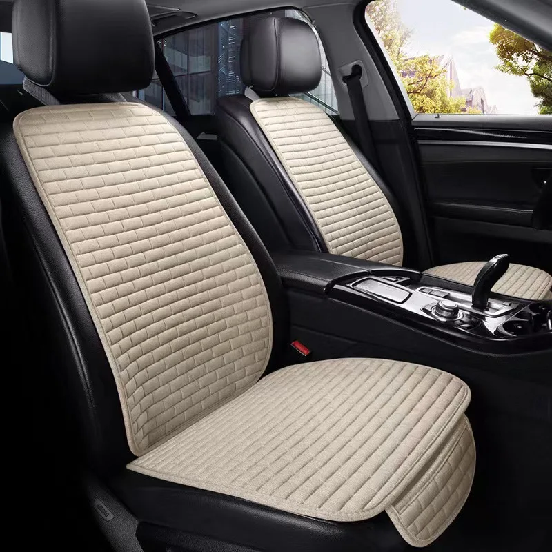 Universal Anti-slip Car Seat Cover Auto Seat Front Seat Protector Cushion Linen Fabric Car Interior Accessories Cool Cushion